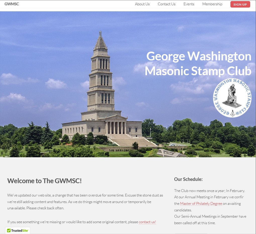George Washington Masonic Stamp Club website